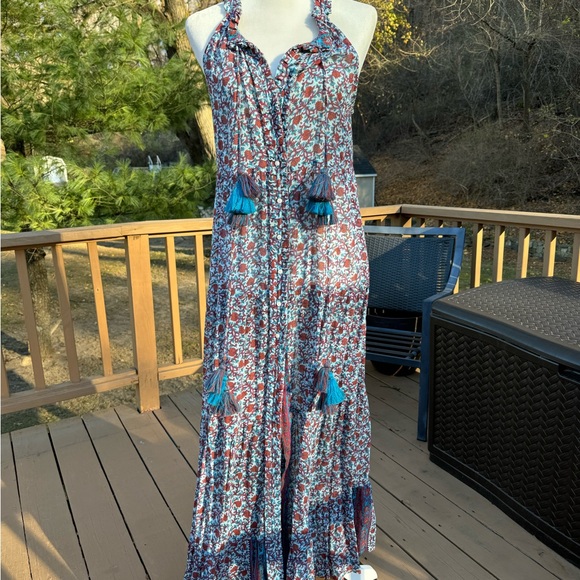 Poupette St. Barth Summer Dress blue /red size small - Picture 2 of 14